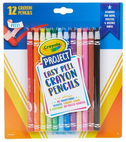 Восковые карандаши Crayola 68-4606 не требующие заточки, 12 штук