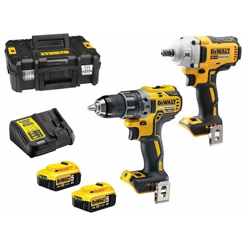 Набор инструментов DeWALT дрель-шуруповерт DCD791 гайковерт DCF894 DCK2077P2T-QW 7406000₽