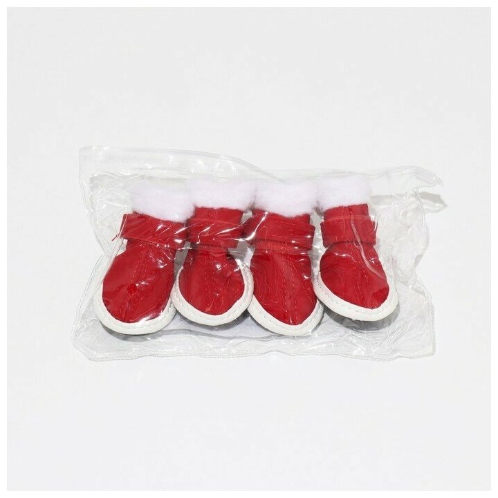 Ботинки "Кристмес", набор 4 шт, размер 3 (подошва 5 х 4 см), красные - фотография № 6