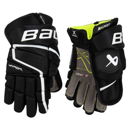 перчатки хоккейные детские bauer vapor 3x int черный Перчатки хоккейные BAUER Vapor 3X Pro S22 INT 1059958 (12 / черный-белый)