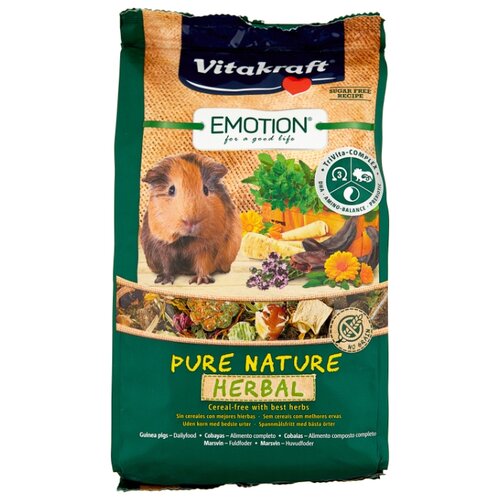 Корм для морских свинок Vitakraft Emotion Pure Nature Herbal 600 г корм для морских свинок vitakraft emotion sensitive selection 600 г