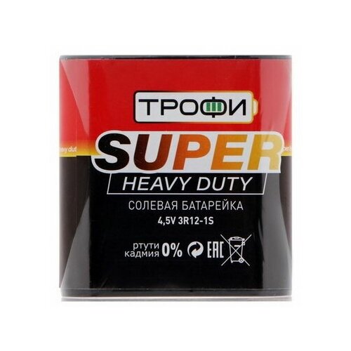 Батарейка солевая Super Heavy Duty, 3R12-1S, 4.5В, спайка, 1 шт.