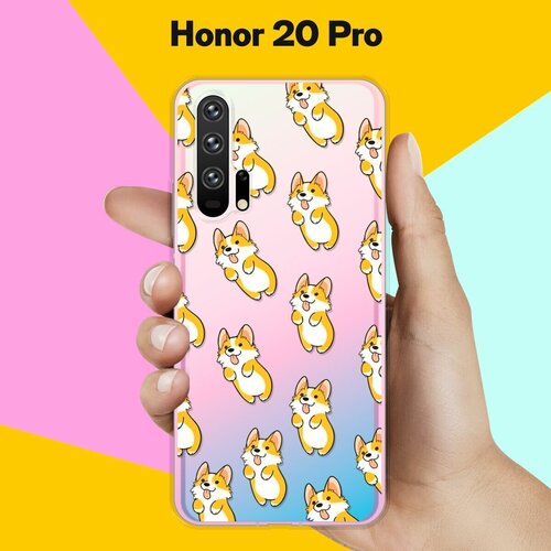 Силиконовый чехол Узор из корги на Honor 20 Pro силиконовый чехол узор из цветов на honor 20 pro