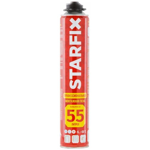 Пена монтажная профессиональная всесезонная STARFIX Gunfoam 750мл Выход пены до 55 литров SM-88276-1 581₽