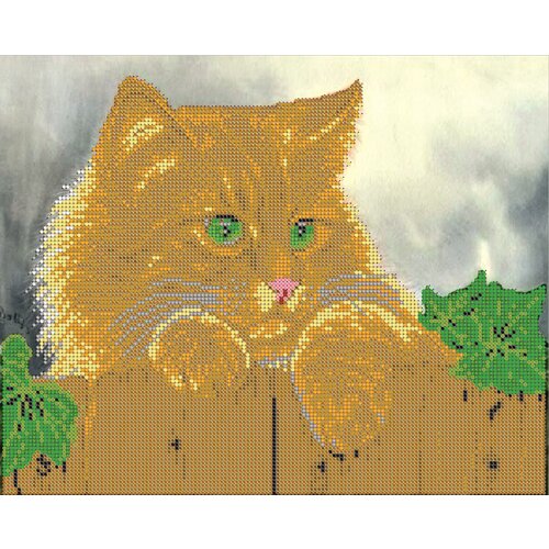 вышивка бисером картины кошачья идиллия 24 30см Вышивка бисером картины Кот 24*30см