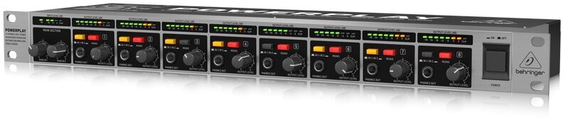 Behringer HA8000 V2 рэковый 8-канальный усилитель для стереонаушников, импульсный блок питания