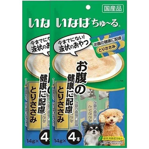 Inaba Лакомство Чао Чуру 4 шт пюре для Собак с лактобифидо бактериями, куриное филе, 0,056 кг