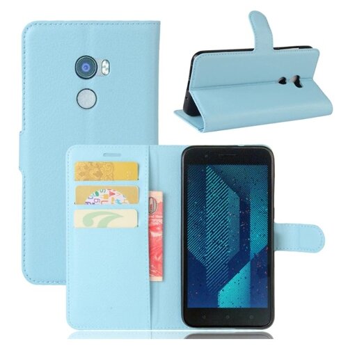 фото Чехол-книжка mypads для htc bolt/htc desire 10/ desire 10 lifestylle из качественной импортной кожи с подставкой застежкой и визитницей голубой