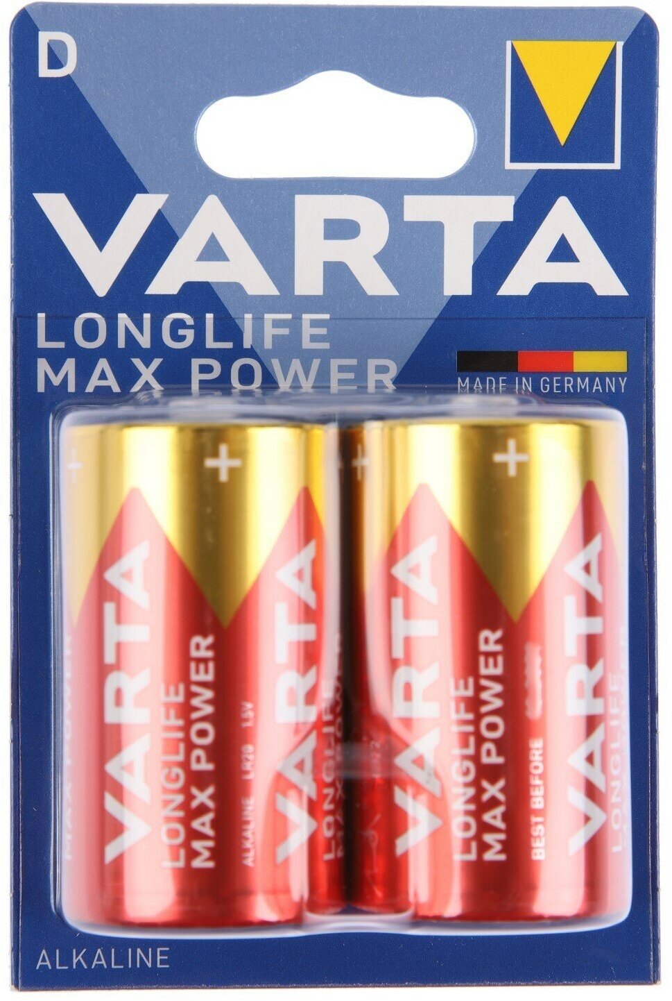 батарейка VARTA LONGLIFE MAX POWER D блистер 2шт - фото №8