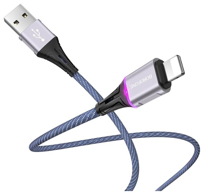 Кабель Borofone USB на Lightning BU25 синий