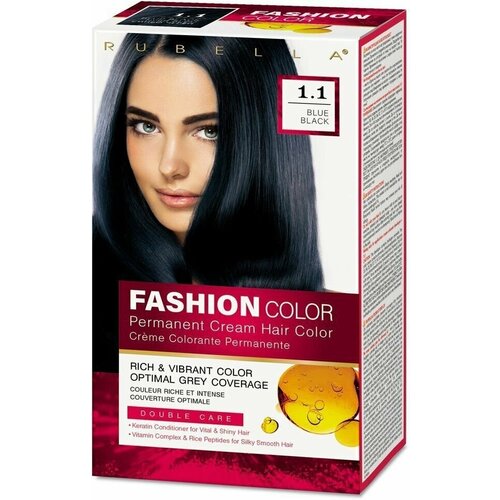Rubella Стойкая крем-краска для волос Fashion Color 11 Иссиня-черный 50 мл 437₽