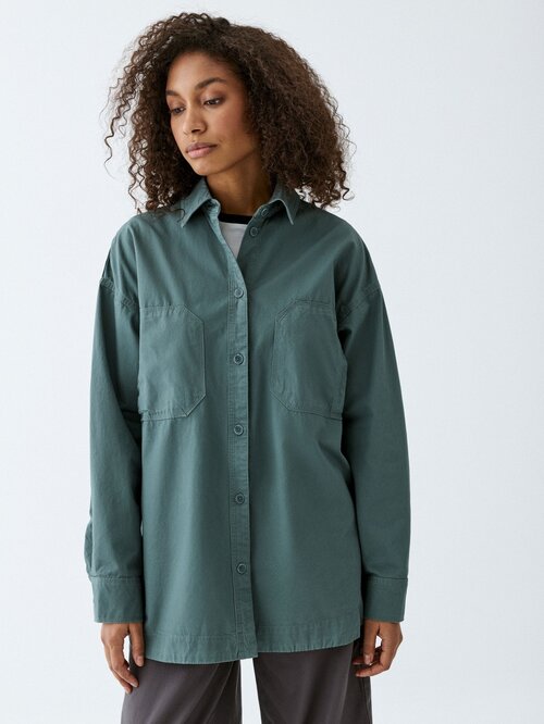 Рубашка  Sela, размер L INT, зеленый