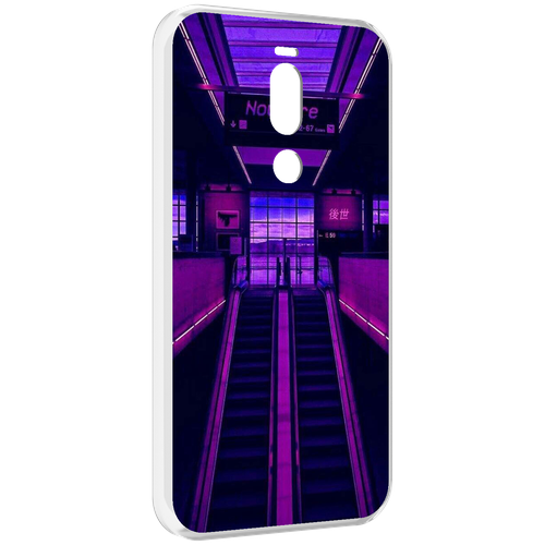 Чехол MyPads фиолетовый эскалатор для Meizu X8 задняя-панель-накладка-бампер