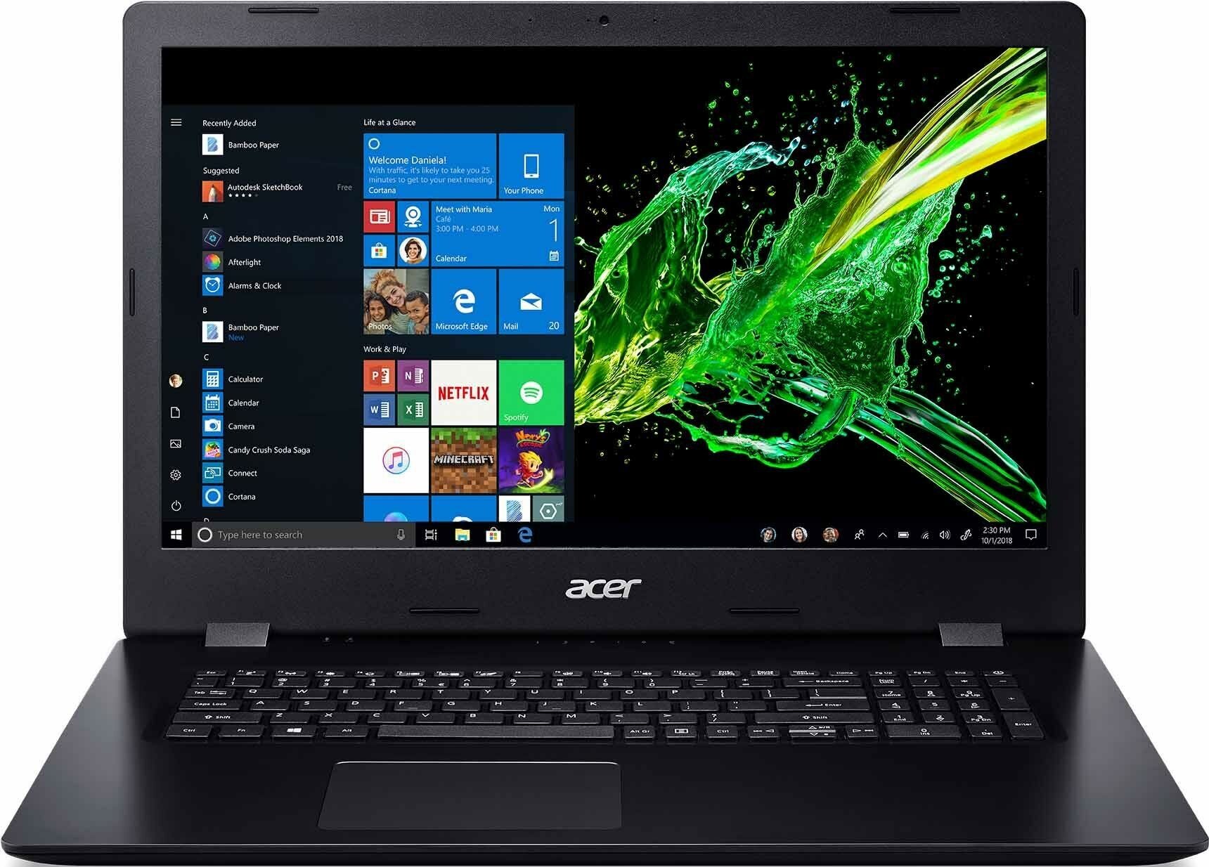 Ноутбук Acer NX.HZWER.00G i3-1005G1/8GB/1TB/DVD-RW/Intel UHD Graphics/17.3"/IPS/FHD/noOS/black/WiFi/BT/Cam - фото №4