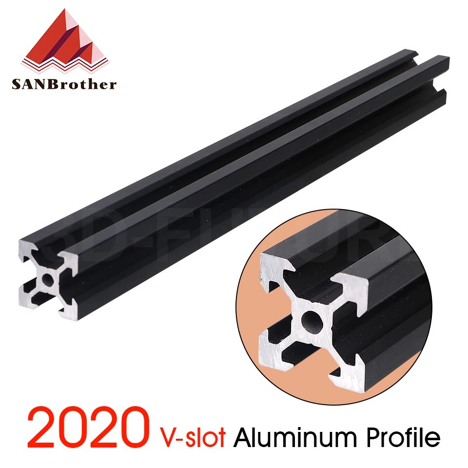 Линейный рельс SANBrother 2020 V-slot черный 400mm