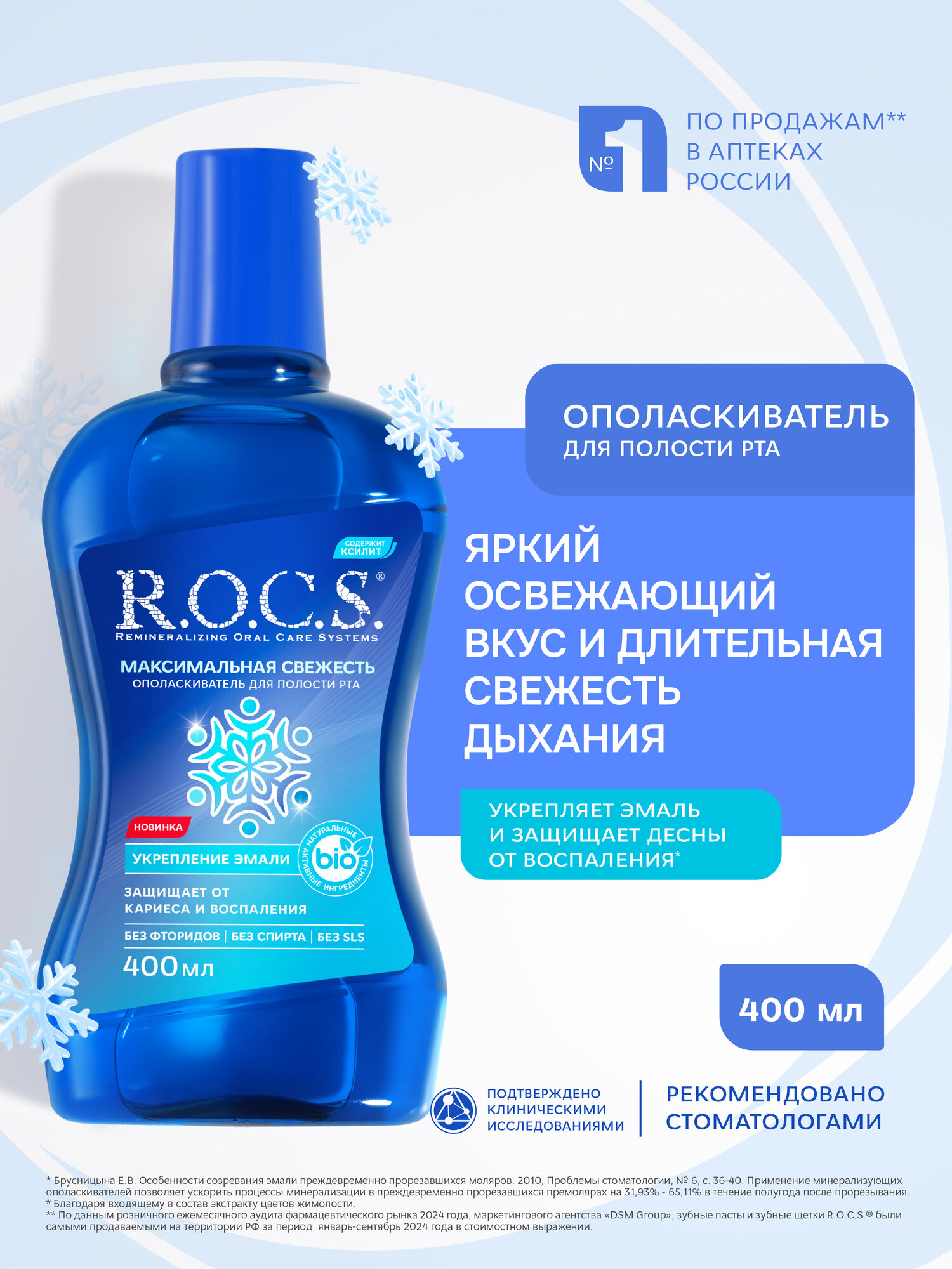 Ополаскиватель для полости рта R.O.C.S. Максимальная свежесть, 400 мл