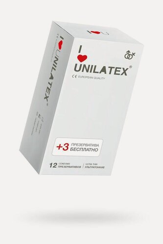 Изображение товара Презервативы Unilatex, natural ultrathin, ультратонкие, 19 см, 5,4 см, 15 шт.