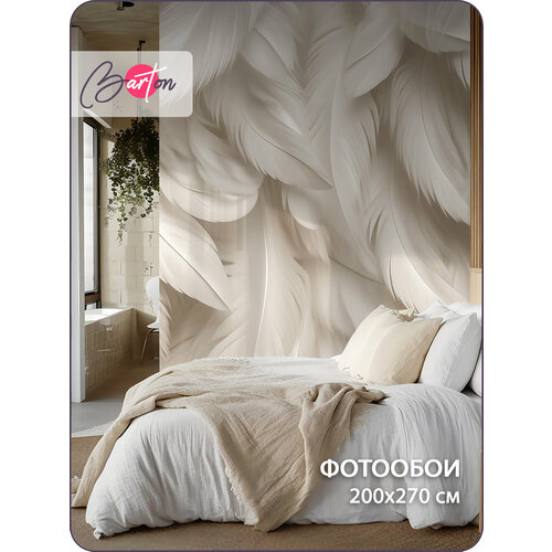 фото Фотообои на стену флизелиновые 3d перья 200х270 см bartonwall m241-b barton wallpapers