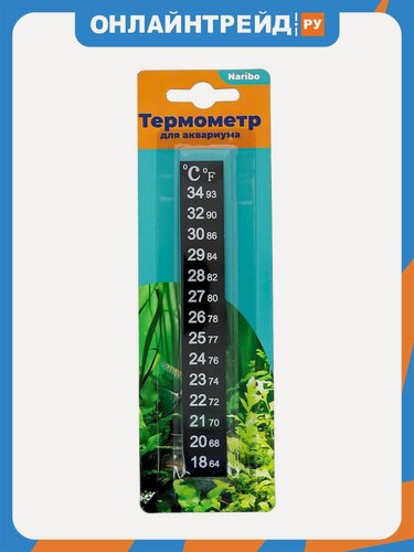 Изображение товара Термометр Naribo жидкокристаллический полоска 18-34С 13см