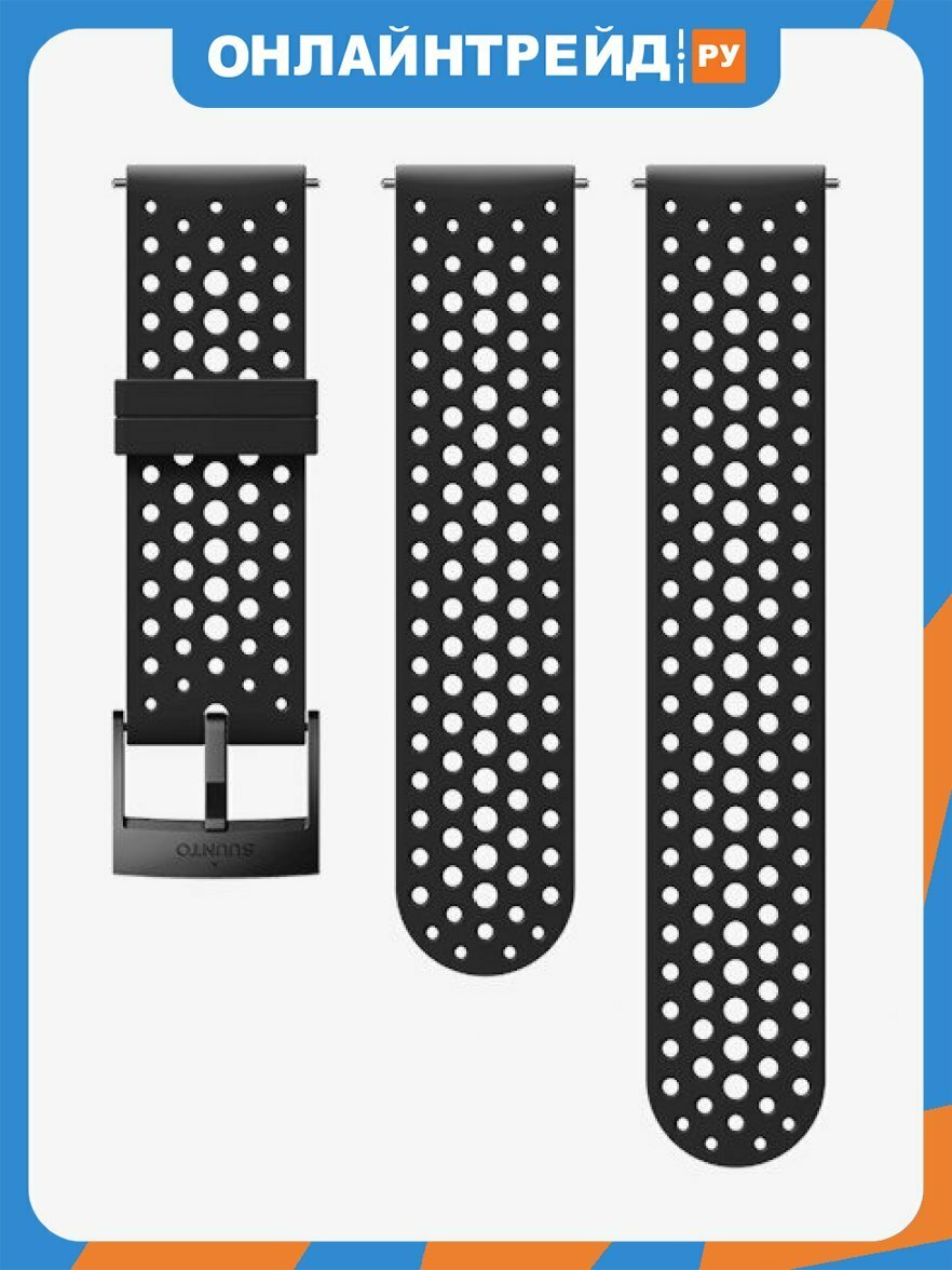 Ремешок Suunto 24 ATH1 SILICONE STRAP BLACK/BLACK S+M