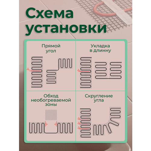 фото Электрический теплый пол 10 м2 с механическим белым терморегулятором тепло и точка, 150 вт/м2 двужильный экранированный нагревательный мат под плитку