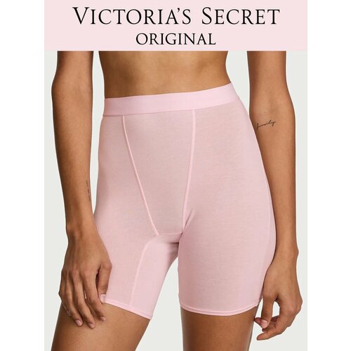 фото Трусы victoria's secret logo cotton high-waist boxer brief, размер m, розовый