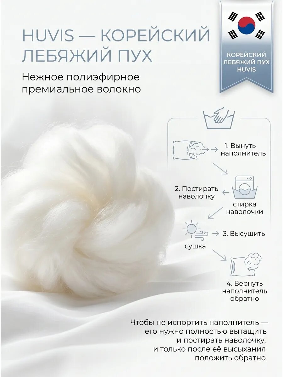 Набор подушек ADELIS, 70x70 см для сна, 2 шт, с аэросеткой, на молнии, гипоаллергенная, лебяжий пух — фото 1