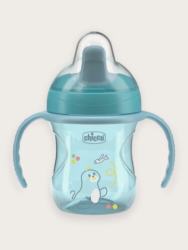 Изображение товара Поильник непроливайка Chicco Training Cup с 6 месяцев, бирюзовый