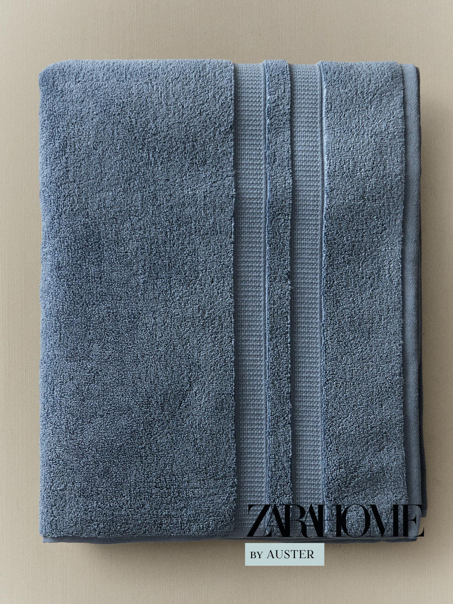 ZARA HOME Полотенце для лица, рук 30x50 см, хлопок, светло-синий, 1 шт-