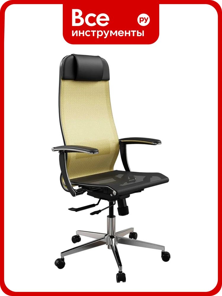 Кресло для персонала метта ErgoLife Set 4/подл.158/осн. Synchro 104 (Золотой ротанг-Черный 558.4.1.333) z509882514