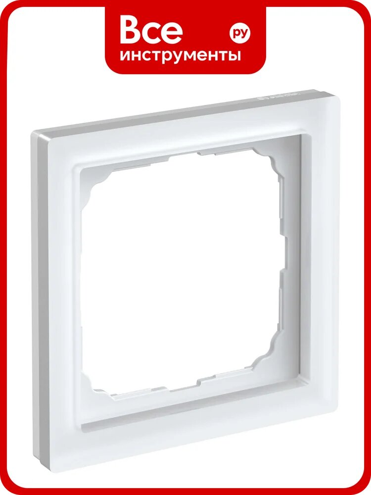 1-постовая рамка Systeme Electric ArtGallery PURE, Матовое органическое стекло, Белый GAL330101