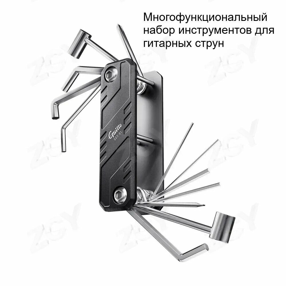 JOYO GGT-01 : Инструмент для ремонта и настройки гитар/баса Из алюминиевого сплава, С сумкой