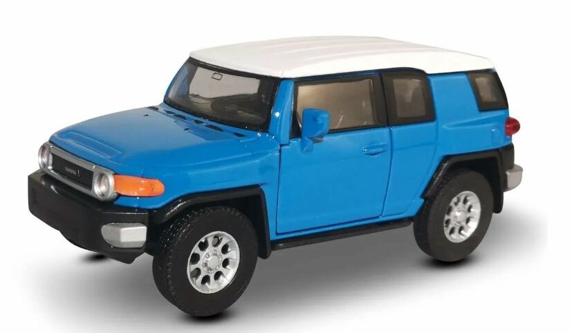 Игрушка модель Машинка 1:38 Toyota FJ Cruiser, пруж. мех, синий с белой крышей