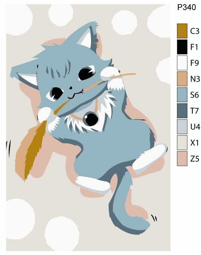 Детская картина по номерам P340 "Аниме Jewelpet (Драгоценные зверюшки). Диан" 20x30