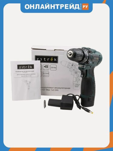 Изображение товара Дрель-шуруповерт аккумуляторная Zitrek Green 12V Max, 12В, 1х2.0Ач (085-1015)