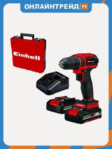 Изображение товара Дрель-шуруповерт аккумуляторная Einhell PXC TE-CD 18/40 Li BL, 2x2 Aч, кейс (4513995)
