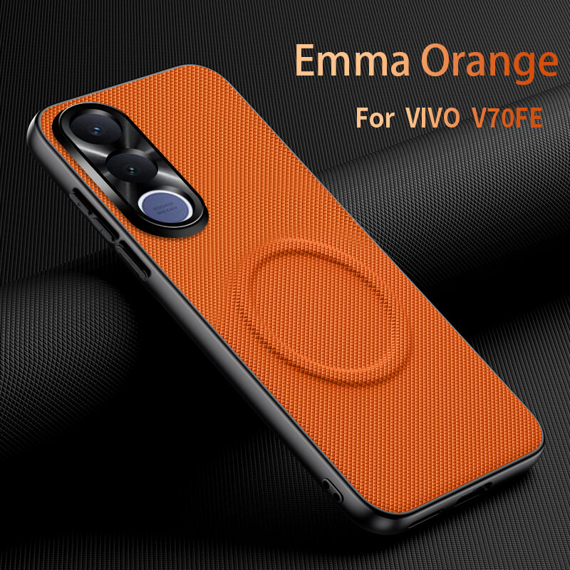Чехол для Vivo V70 FE / Виво V70 FE, soft touch, чехол-кардиомонитор, искусственная кожа, поликарбонат (PC), защита камеры, ударопрочный, усиленные углы, Vivo, Vivo V70 FE, orange,