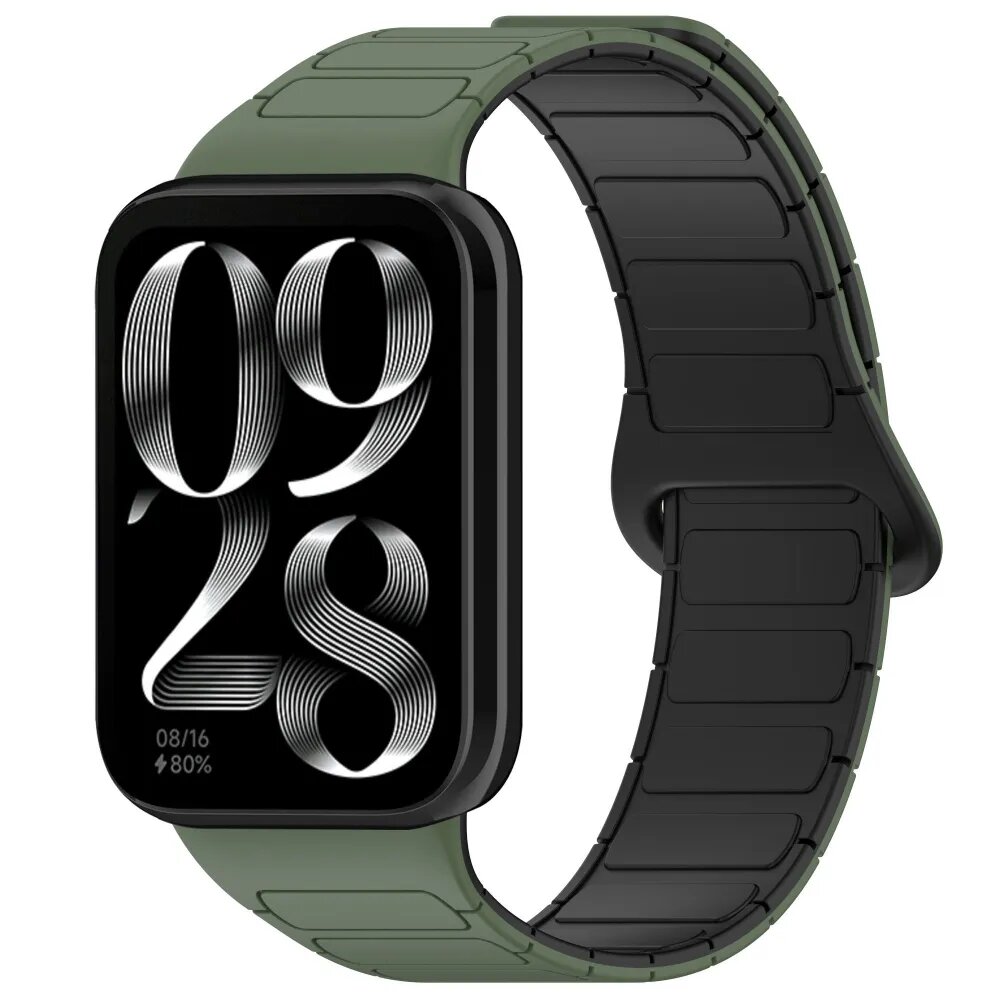 Двухцветный магнитный силиконовый ремешок для Xiaomi Smart Band 9 Pro / 8 Pro