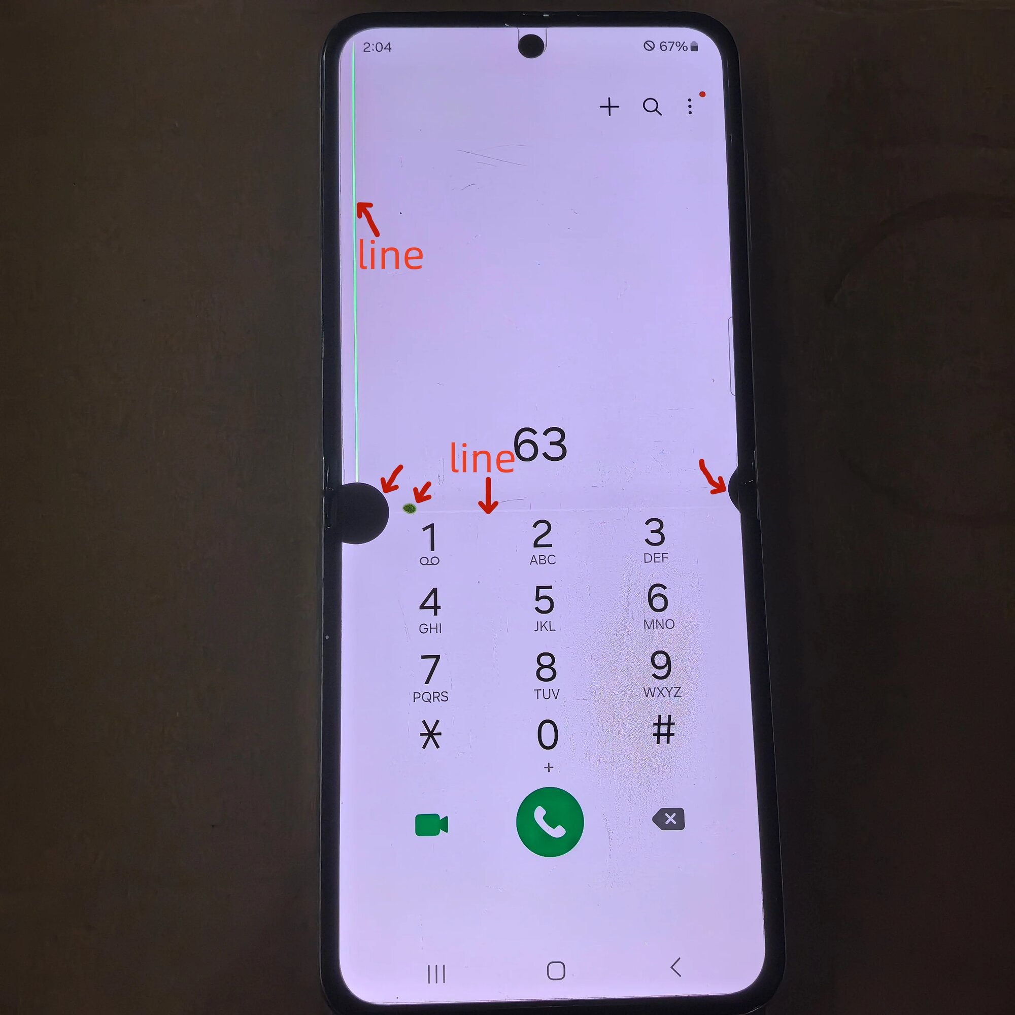 6,7-дюймовый сенсорный экран Zflip5 Super AMOLED для Samsung Galaxy Z Flip 5, экран SM- F731 F731b F731u, ЖК-дисплей с дефектом.