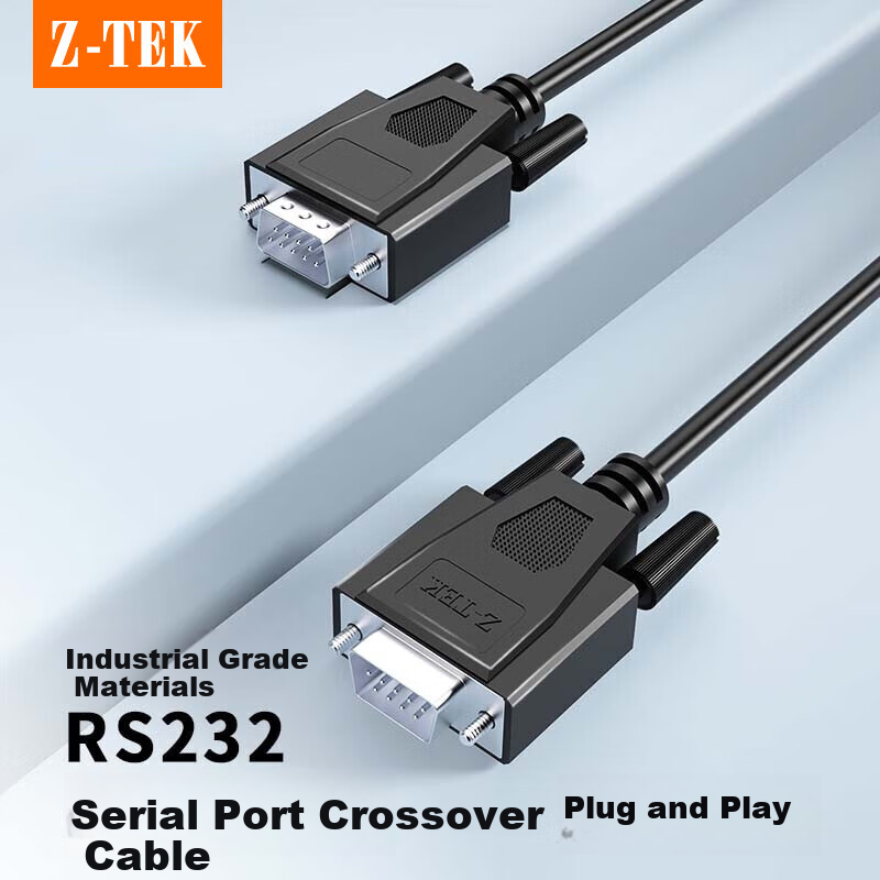 Кабель Z-TEK DB9 Male to Male Cross 3м RS232 удлинитель для сканеров принтеров кассовых аппаратов станков с ЧПУ