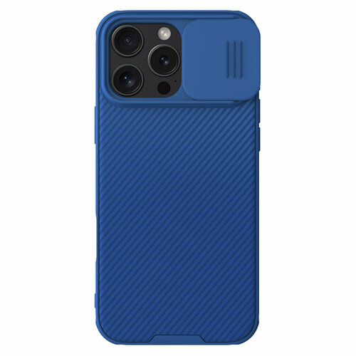 фото Чехол синего цвета с сдвижной шторкой для камеры от nillkin для iphone 16 pro max, серия camshield pro case