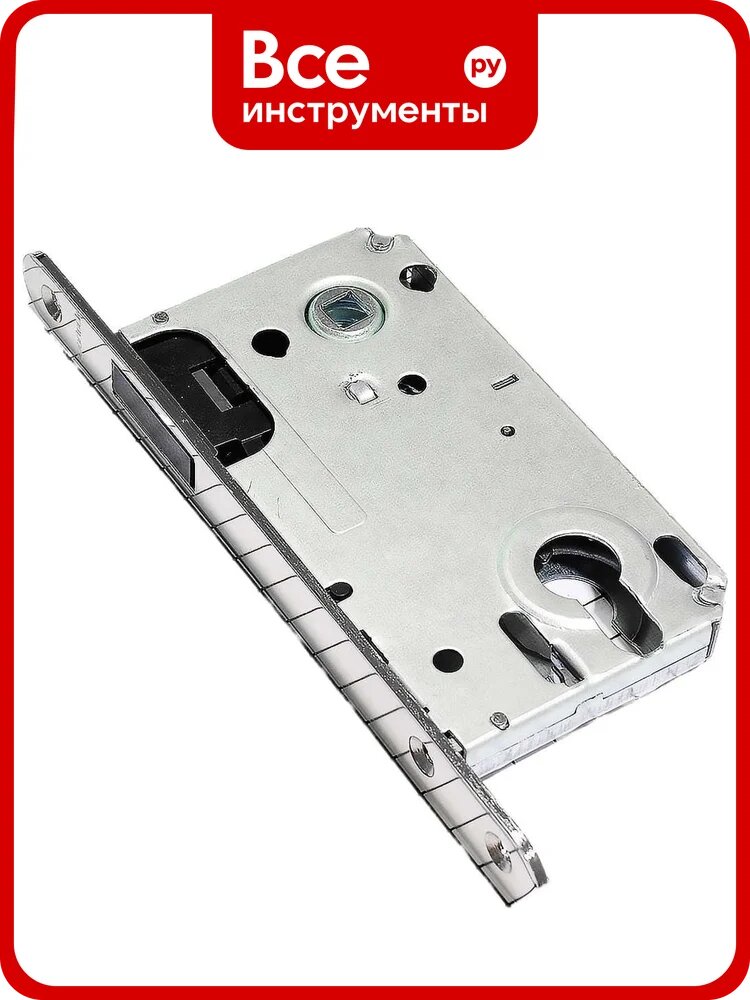 Корпус замка с магнитной защелкой Doorlock DL441M/С/50/85/18/SN, матовый никель, под цилиндр, бэксет 50 мм, межосевое расстояние 85 мм 75303