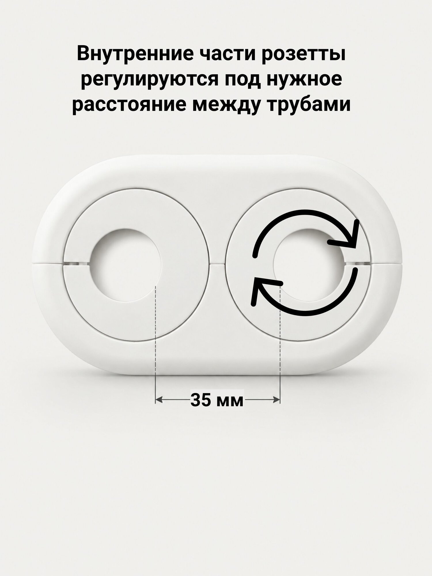 Розетта двойная для труб 20 мм 1/2, Белый — фото 1