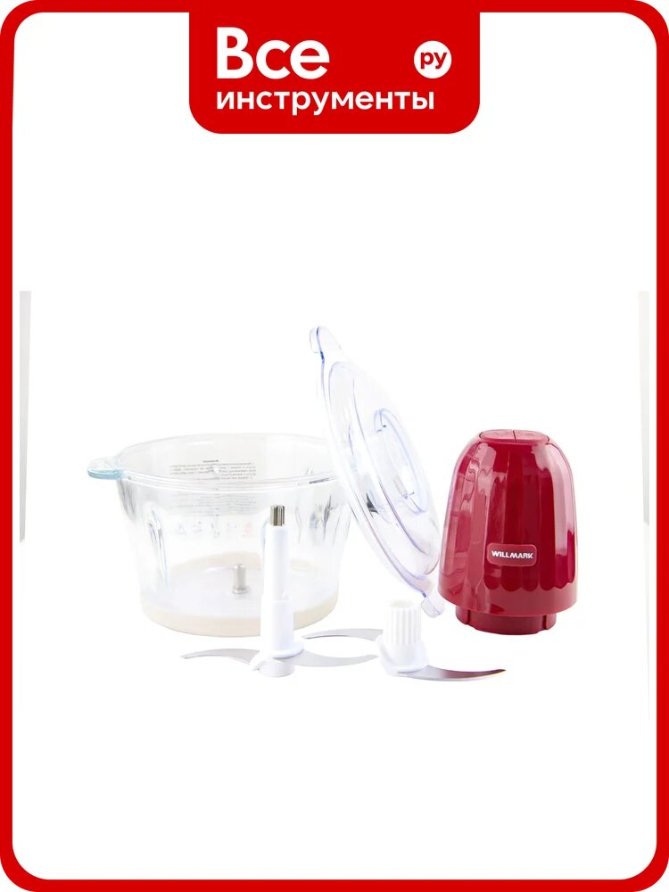Измельчитель Willmark WMC-7088 500 Вт стеклянная чаша, 2 л, двойные лезвия, резиновое основание 2001446