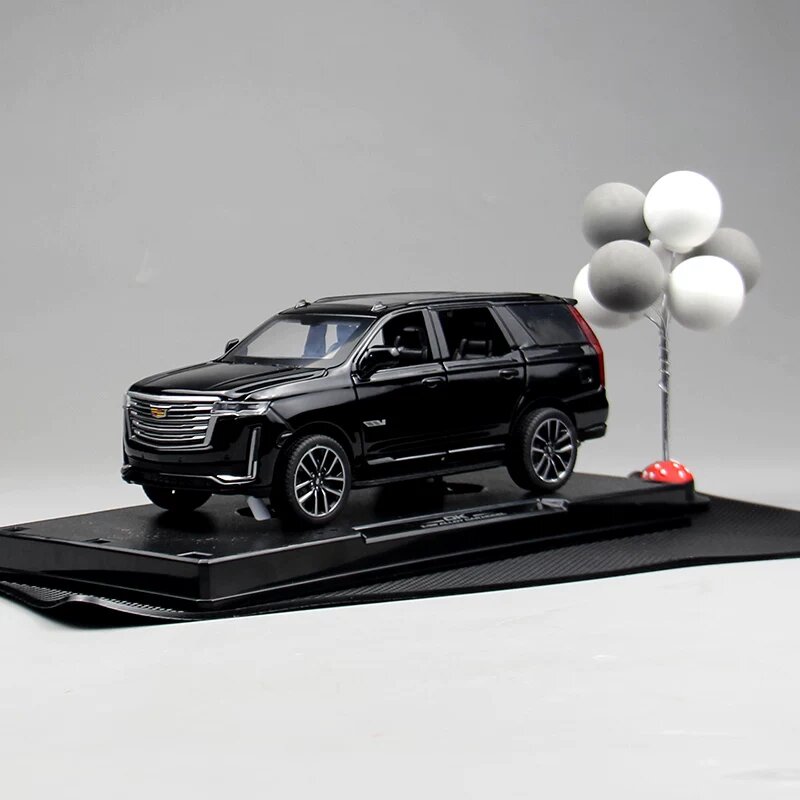 Модель автомобиля Cadillac Escalade из сплава в масштабе 1:18, SUV, черный, с противоскользящей подкладкой и шариком