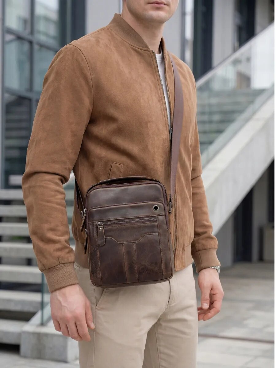 Сумка барсетка FAUSTINI, фактура гладкая, темно-коричневый — фото 1