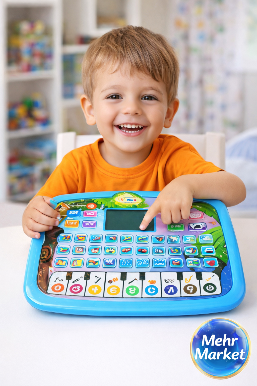 Детский интерактивный обучающий планшет с русским алфавитом, музыкой и задачами по математике