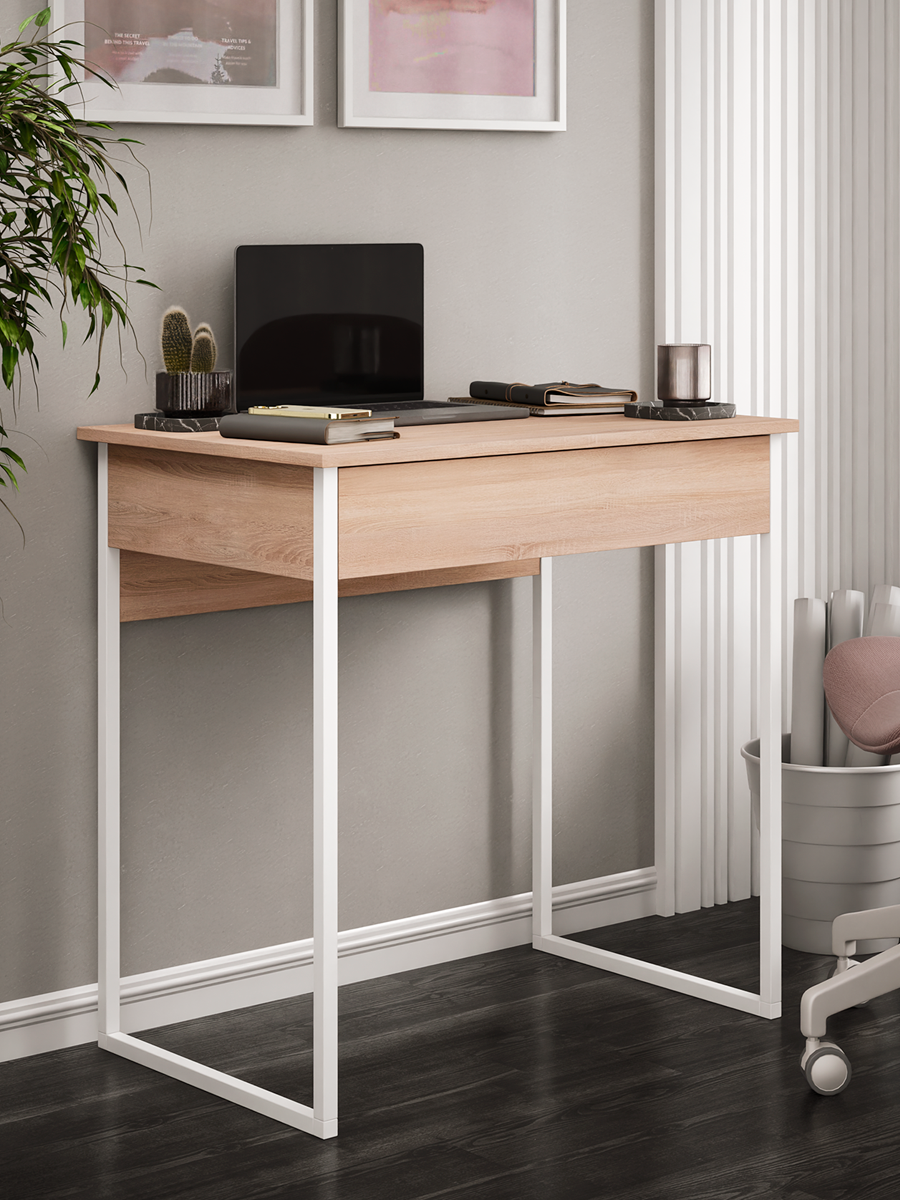 Стол MFMaster Uno-211, дуб сонома, письменный, компьютерный, ЛДСП, 77x51x76,5 см