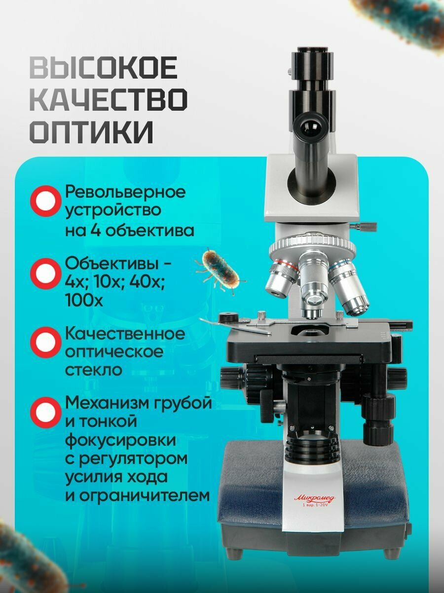 Микроскоп биологический Микромед 1 (вар. 1-20V) — фото 1