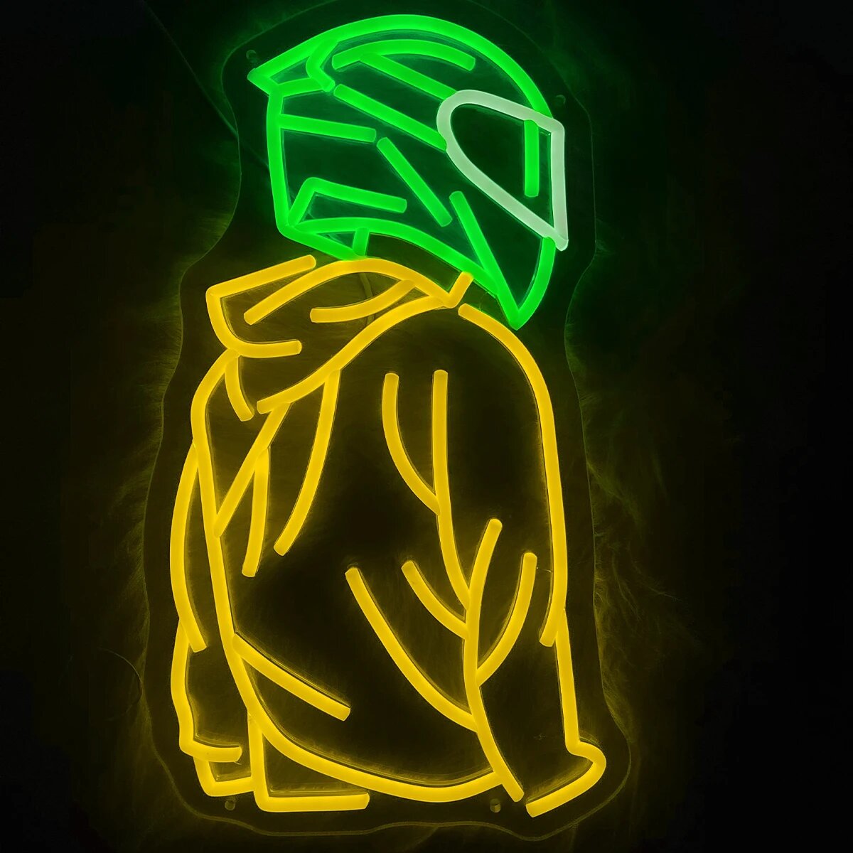 Неоновая вывеска «Мотогонщик» customlooh yellow green